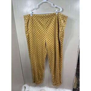 Gucci GG Monogram Fleece Jogger Pants Mustard Yellow Designer Sweatpants Mens